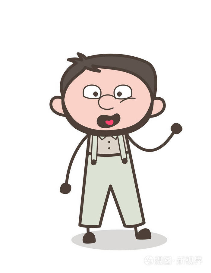 卡通喊人表达矢量图