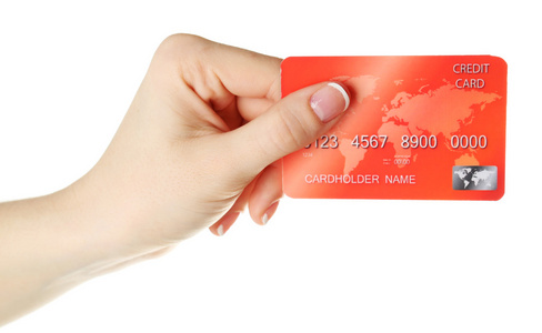 手持有信用卡照片