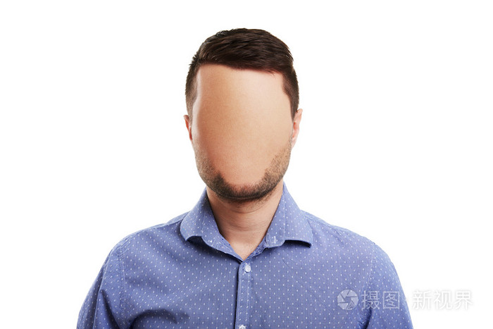 空白的脸的男人