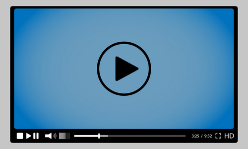 在线导航向量网络视频播放器. 股票向量照片