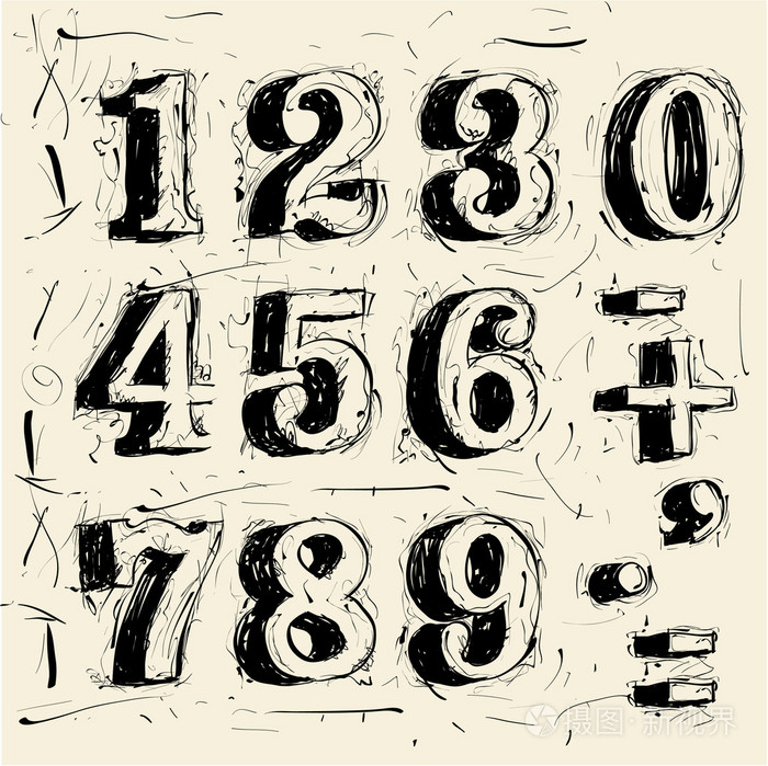 划伤的数字矢量插画-正版商用图片0csf0l-摄图新视界