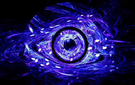 抽象的符号形式的可怕恶魔眼万圣节的庆祝活动.分形艺术图形照片