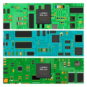 计算机芯片技术处理器电路主板信息系统矢量图