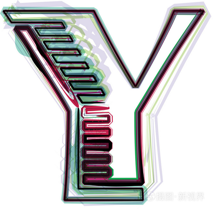字体的插图字母y