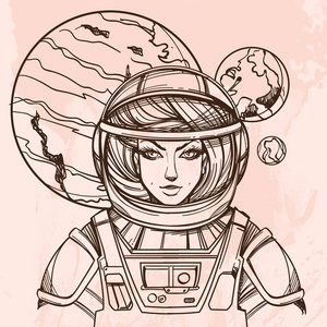 女航天员。宇宙之美