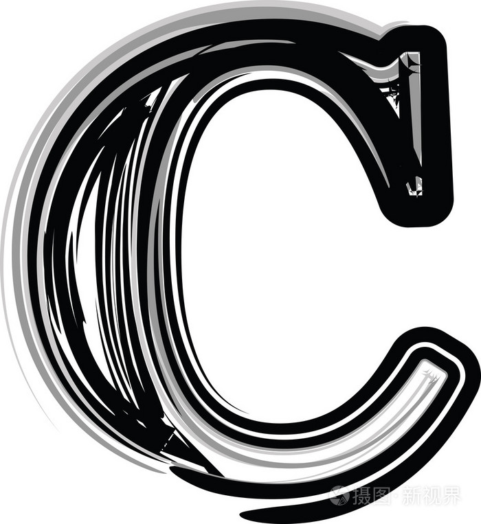 手绘字体字母 c插画-正版商用图片0cspm7-摄图新视界