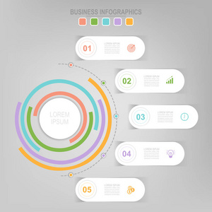 信息图表的 circle 元素，商业图标矢量平面设计