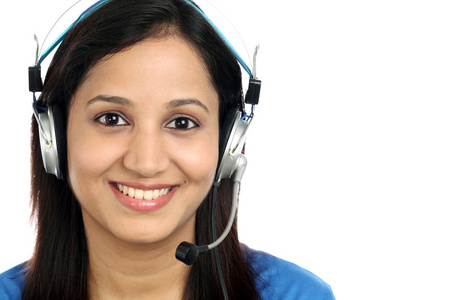 印度穿民族服饰的女客服图片