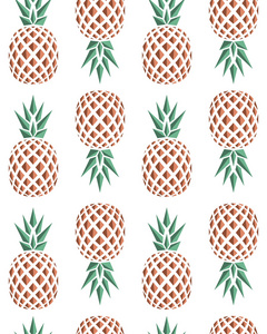 无缝背景图案的菠萝水果食品设计.矢量图照片