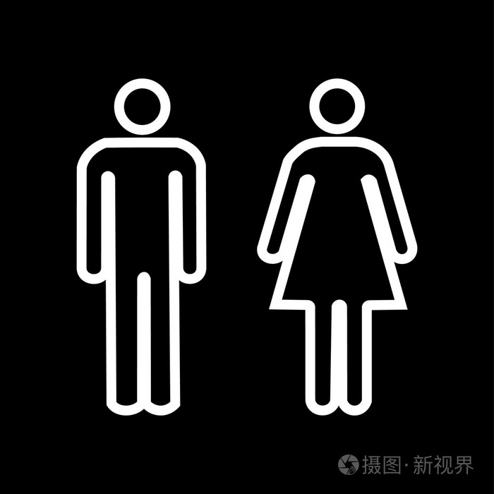 矢量男人和女卫生间标识,图 eps10