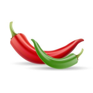 红辣椒。健康有机食品在白色背景上孤立