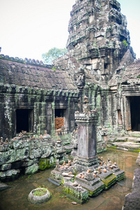 在吴哥窟地区寺庙遗迹