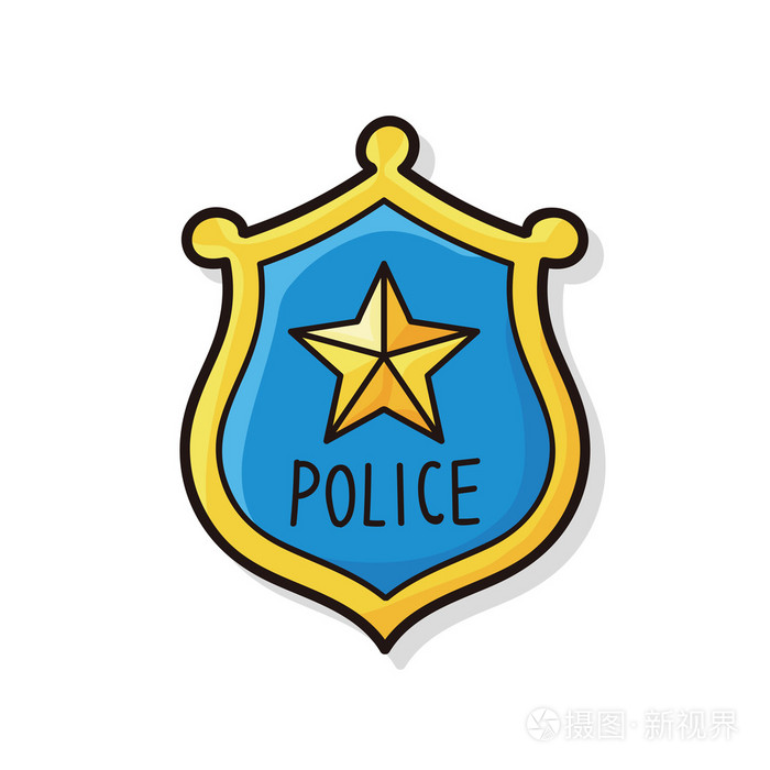 警察徽章涂鸦插画-正版商用图片0cte4j-摄图新视界