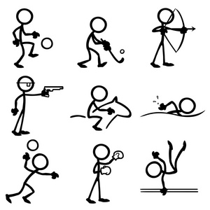 火柴数字一组贴数字做运动照片