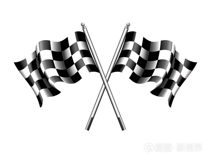 黑白格子的旗赛车