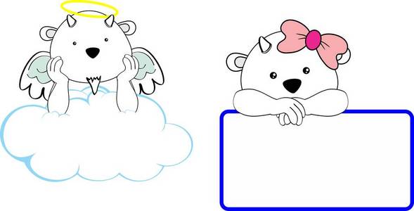 可爱小天使和女孩山羊婴儿卡通 copyspace