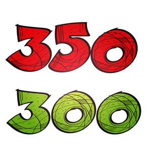 数字 300 和 350