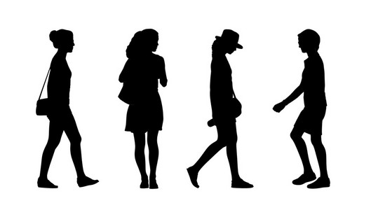 人走剪影图片