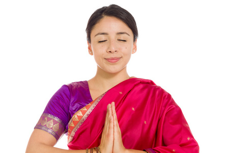 女性祈祷许愿图片