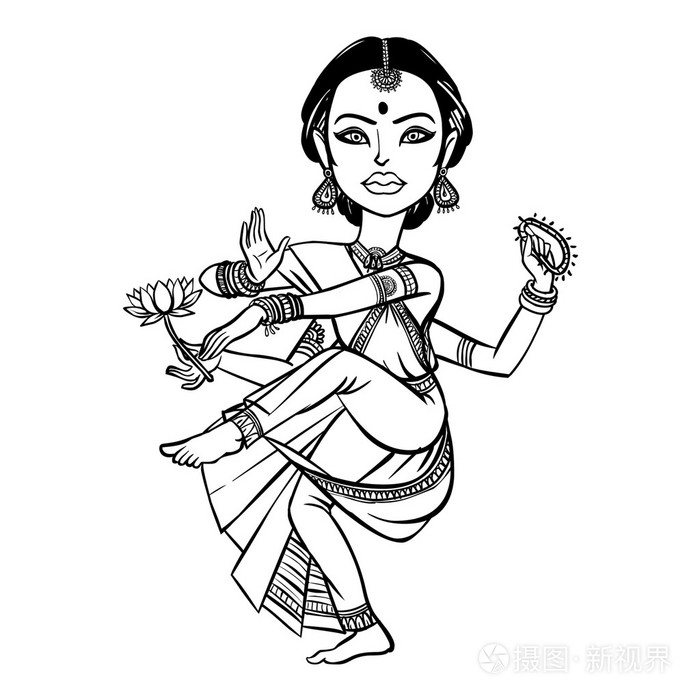 印度女人. 矢量图孤立背景插画-正版商用图片0ctp6i-摄图新视界