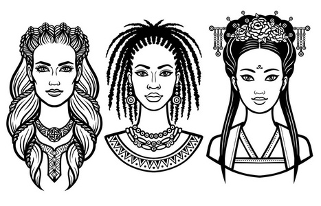 女人图肖像图片-女人图肖像素材-女人图肖像插画-摄图新视界