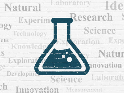 科学概念 瓶上的背景墙上