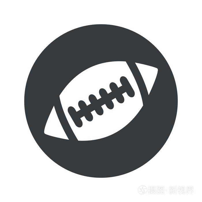 单色圆橄榄球图标