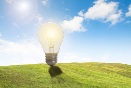 理念，创新的生态友好照明的灯泡概念