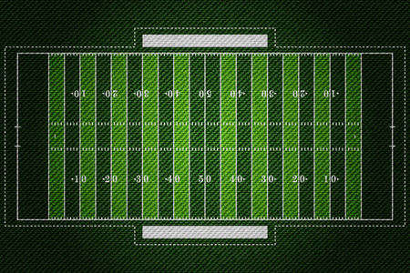 牛仔质感逼真的美式足球场元素矢量插图设计概念