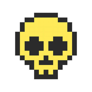 骷髅马像素骷髅像素艺术卡通复古游戏风格照片