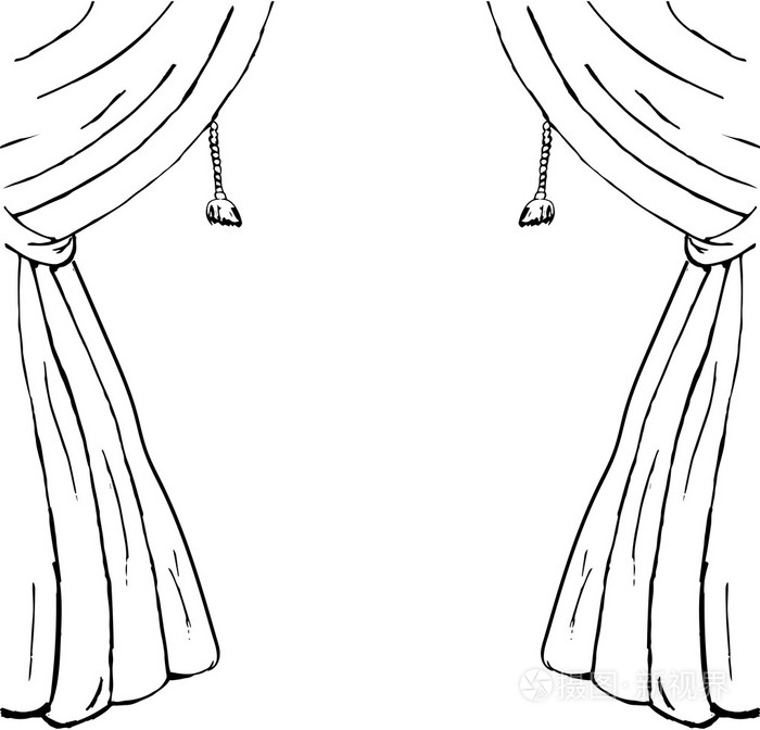 绘制窗帘草图作为设计元素插画-正版商用图片0cujpy-摄图新视界
