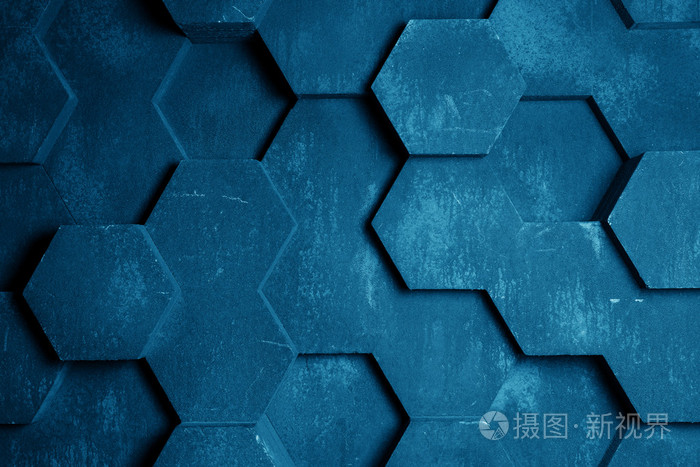 蓝色六边形背景纹理