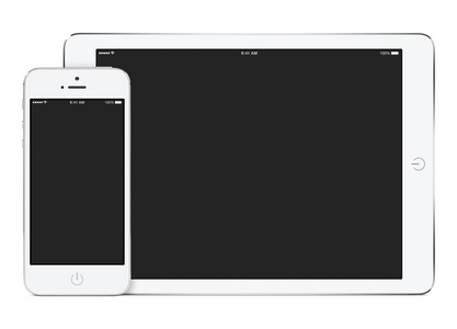 白色平板电脑和智能手机样机