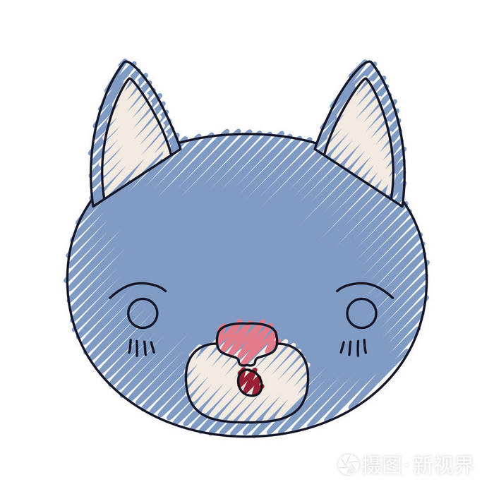 彩色蜡笔剪影可爱的脸的猫闭着眼睛诧异的表情插画 正版商用图片0cuqox 摄图新视界 彩色蜡笔剪影可爱的脸的猫闭着眼睛诧异的表情插画 正版商用图片0cuqox 摄图新视界