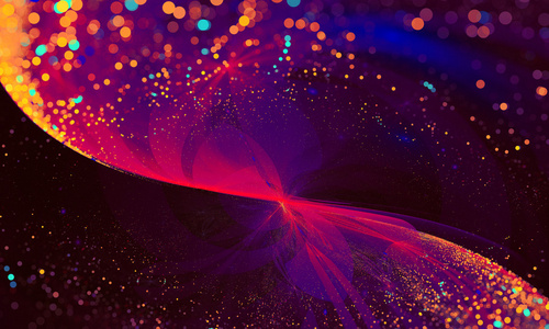 抽象紫色背景灯形闪光波与景照片