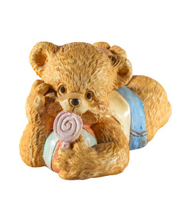 可爱的熊和糖果小雕像