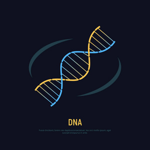 Dna 的图标。生物化学和纳米技术的概念象征