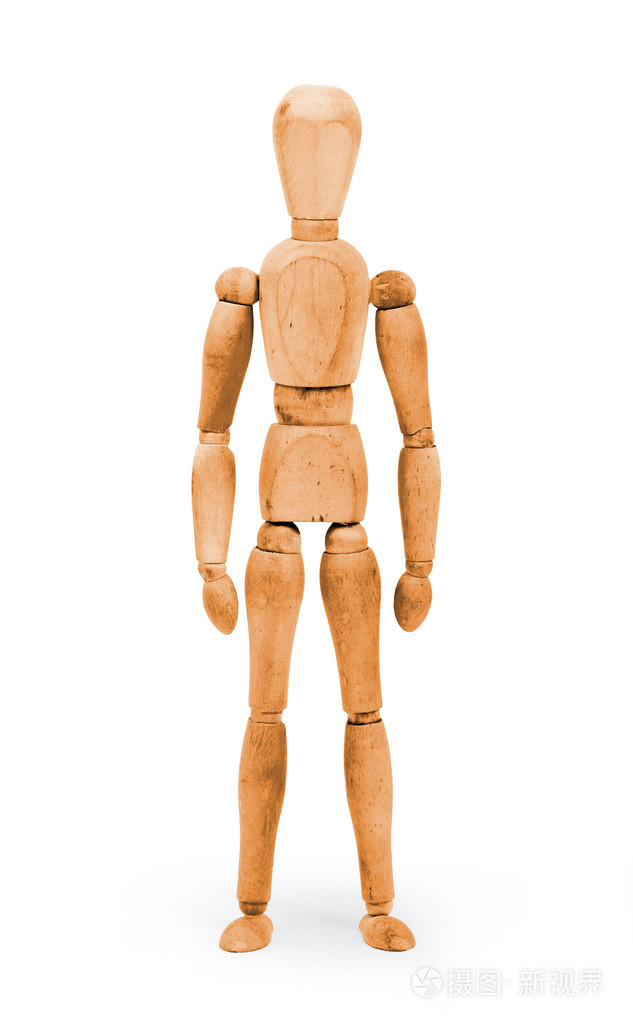 木质人物人体模型车身漆成橙色