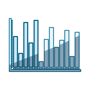 蓝色底纹剪影的统计图表酒吧图片