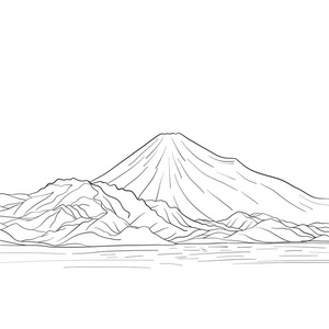 绘图的火山富士山孤立绘图.股票的矢量图照片