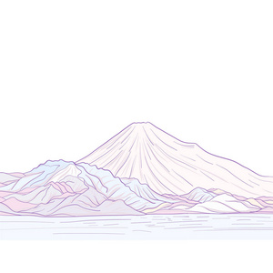 富士山孤立绘图.股票的矢量图照片