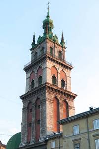 古建筑的利沃夫，乌克兰西部，旧城 建筑纪念碑，旧楼