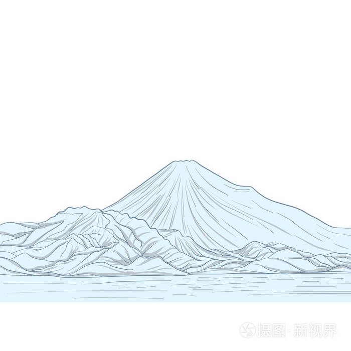富士山孤立绘图.股票的矢量图插画-正版商用图片0cvt4y-摄图新视界