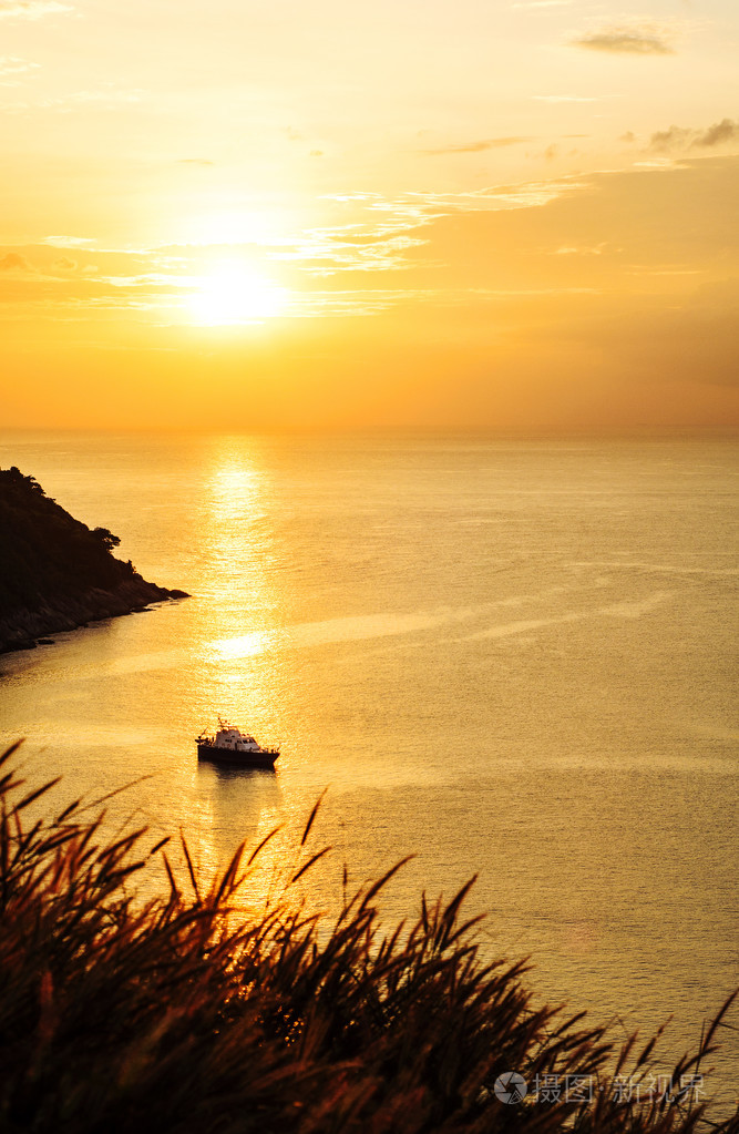 美丽的大自然与夕阳的颜色