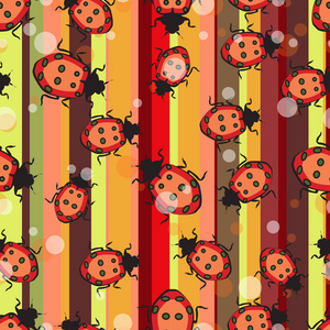 无缝重复图案组成的瓢虫和圈子照片