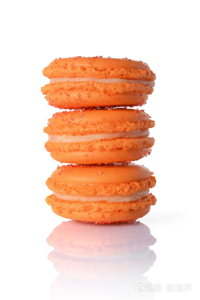 法式甜点甜杏仁饼或橙色风味食品