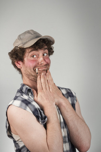 尴尬脸红的表情图片