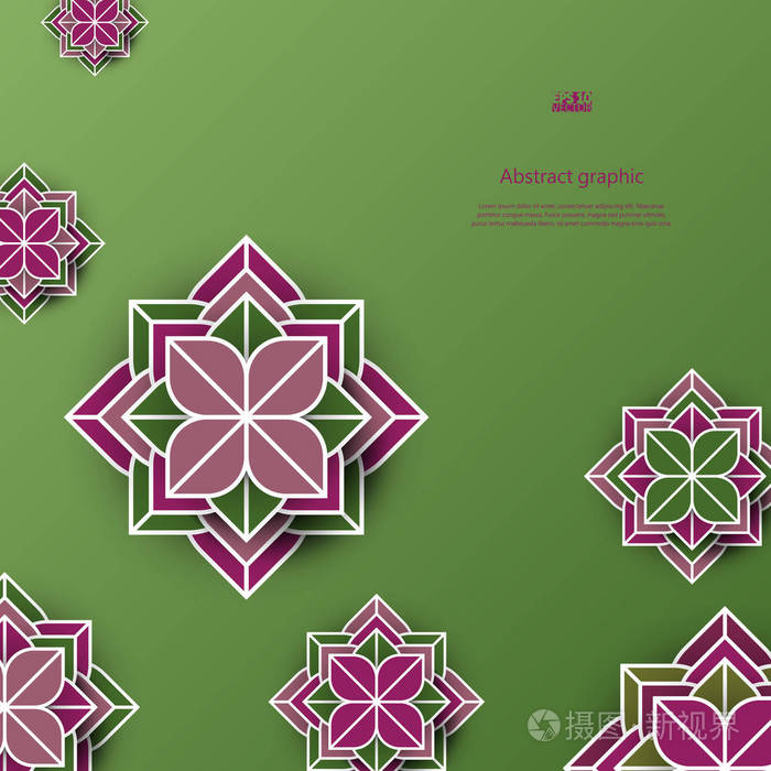 与几何花卉的抽象背景eps10矢量图