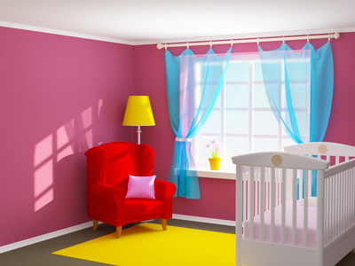 婴儿室与扶手椅图片
