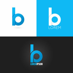 字母b徽标设计图标集背景